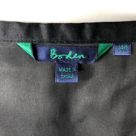 BODEN Black‎ Wooden Beaded Trim Knee Length Skirt  Size 14R - Picture 4 of 5